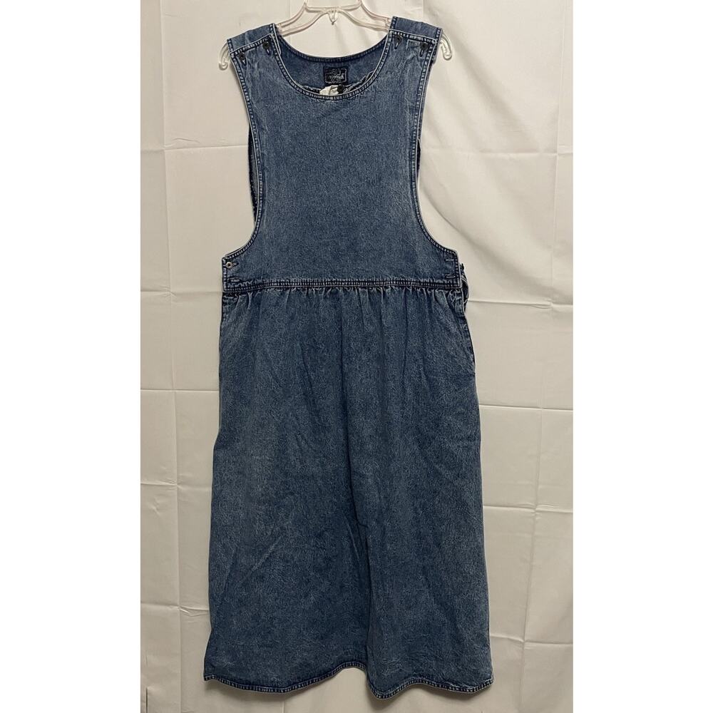 Vintage Woolrich Denim Dress Midi Cottage Prairie 90s Jumper USA L